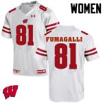 Women's Wisconsin Badgers NCAA #81 Troy Fumagalli White Authentic Under Armour Stitched College Football Jersey YR31O50YA